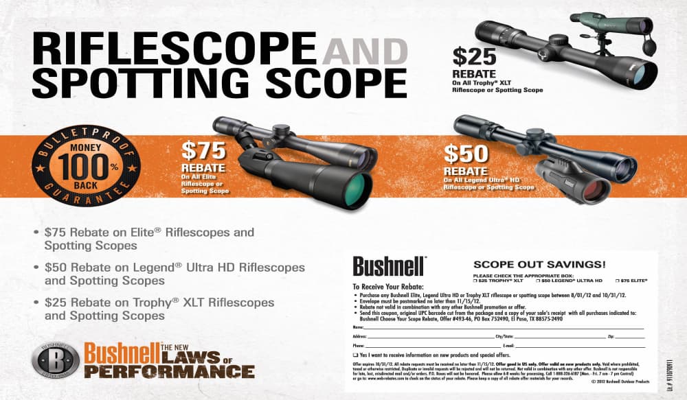 Bushnell Launches Fall Riflescope And Spotting Scope Rebate Program 