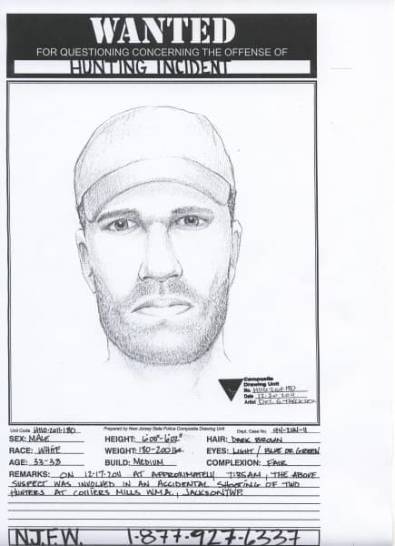 Composite of Alleged Shooter in New Jersey’s Colliers Mill Area Hunting Accident Released