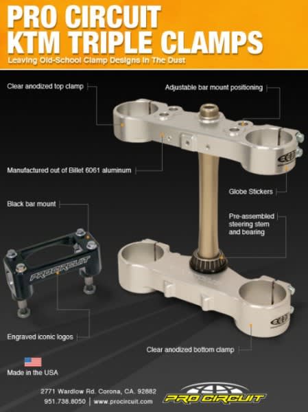 Introducing the Pro Circuit KTM Triple Clamps
