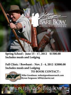Byron Ferguson Announces Dates for Third Annual Bare Bow Archery School