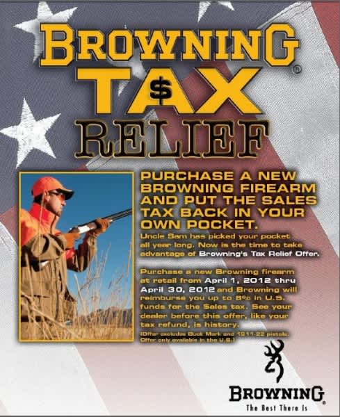Purchase a New Browning Firearm and Put the Sales Tax Back in Your Own Pocket