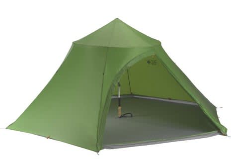 One Pound Tent Sleeps Four and Props Up with a Walking Stick