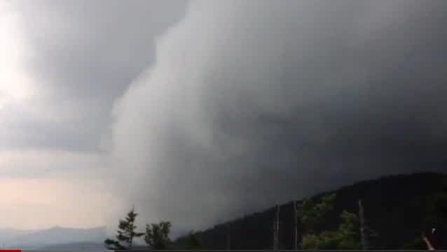 Video from the Top of the Great Smoky Mountains During Powerful Windstorm