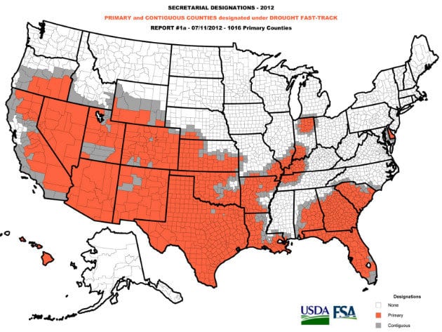 U.S. Declares Drought-Stricken States to Be Largest Natural Disaster Area Ever