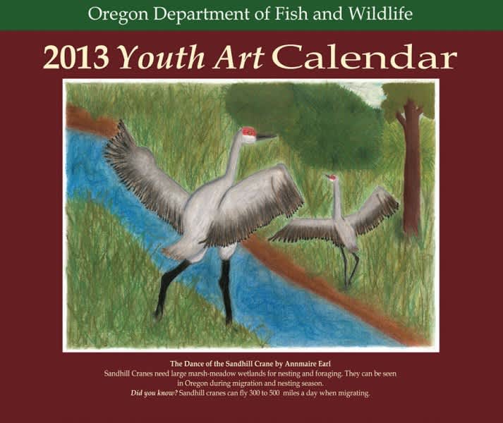 Support Oregon’s Wildlife: Buy an ODFW 2013 Youth Art Calendar