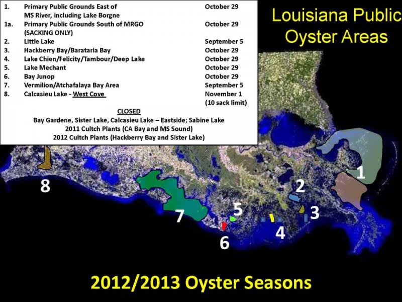 Louisiana WF Commission Sets 2012-2013 Louisiana Oyster Seasons
