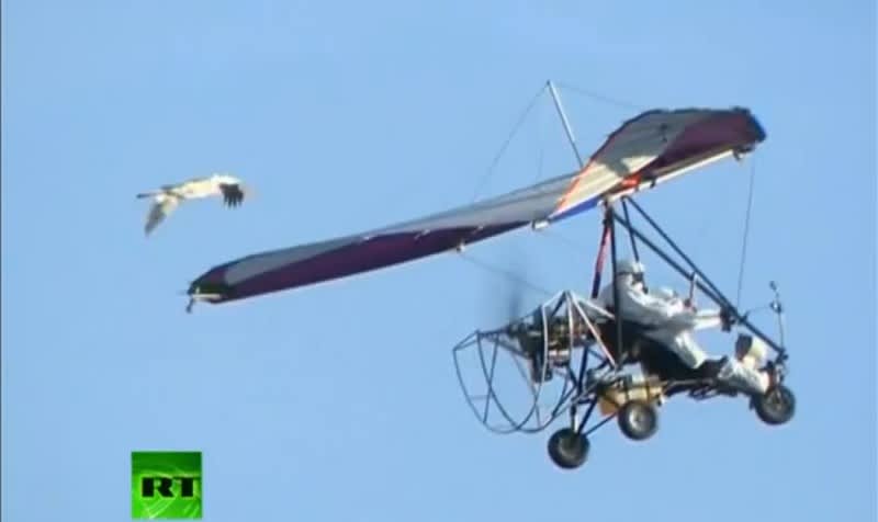 Video: Vladimir Putin Leads Endangered Cranes on Migration Route in Ultralight Aircraft