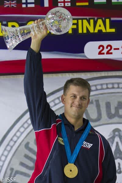 Four-time Olympian Jason Parker Collects World Cup Final Trophy