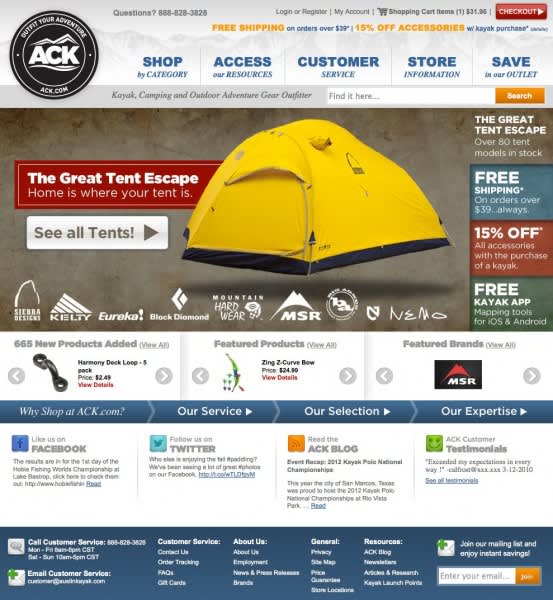 Austin Canoe and Kayak Launches Re-designed Outdoor Gear Website