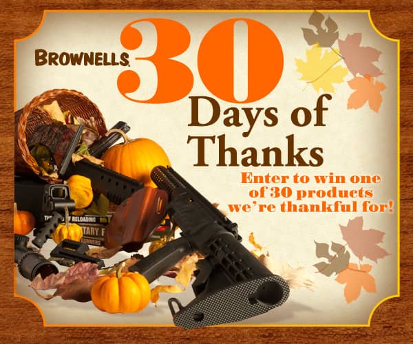 Brownells “30 Days of Thanks” Sweepstakes Offers Great Daily Prizes