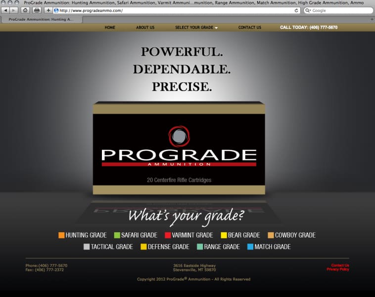 ProGrade Ammunition Launches New Website Premium-quality, Hand-loaded Ammunition Company Makes Selecting the Right Ammo Easy