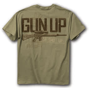 The New-for-2013 Buck Wear ‘Gun Up, or Shut Up!’ Shirt for the Tactical Shooter