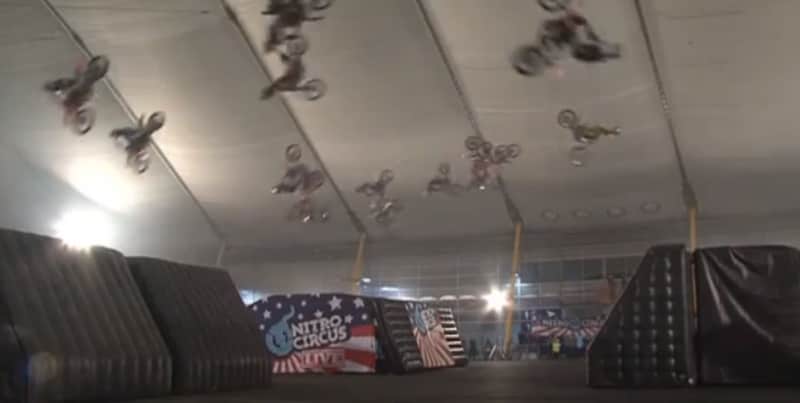 World Record Video: 18 Simultaneous Motorcycle Backflips