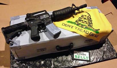 AR-15 Birthday Cake for Celebration with 1,300 Connecticut Patriots