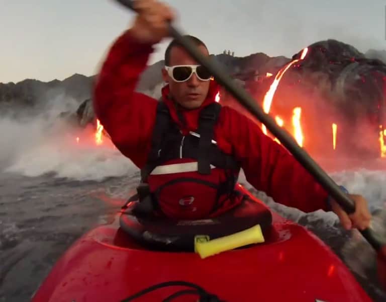 Video: Kayakers Brave “River of Lava”