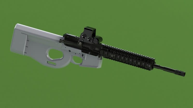 3D-printed Hybrid AR-15/FN P90 Lower and 12 Gauge Slugs Make Web Debut