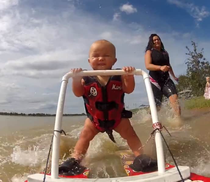 Video: Seven-month-old Prodigy Shows Off Water Skiing Skills