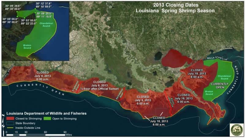 Louisiana Shrimp Season to Close in Inside Waters