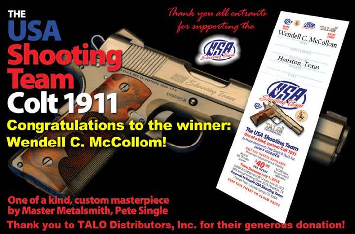 Colt, Talo Distributors and Pete Single Create Custom Pistol in Support of USA Shooting Team