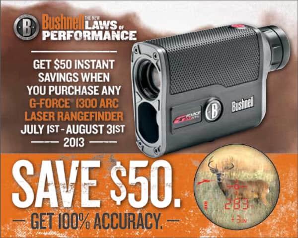 Bushnell Offers $50 Instant Savings on G-Force 1300 AR
