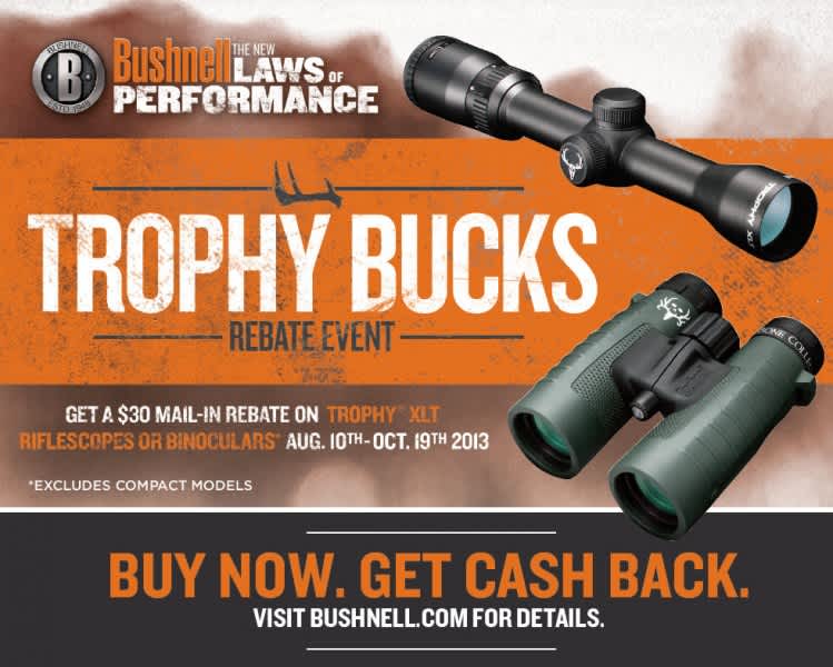 Bushnell Announces $30 Mail-in Rebate on Trophy XLT Binoculars and Riflescopes