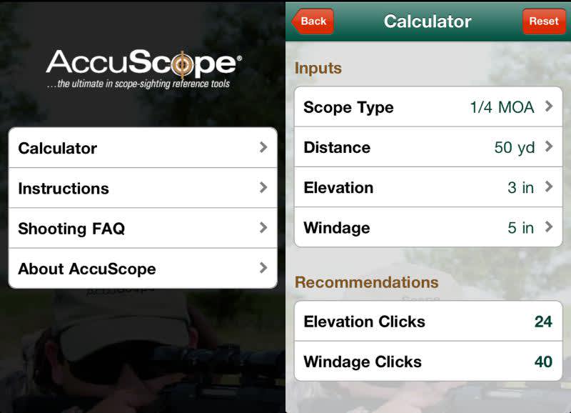 AccuScope Releases 2 New Apps for Smart Phones Sight-In a Scope in 4 Shots or Less