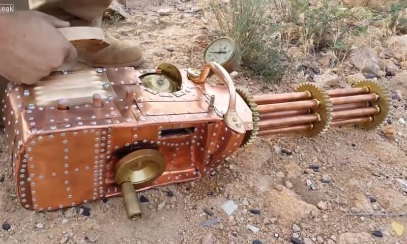 Video: “Steampunk” Gatling Gun and Mosin-Nagant