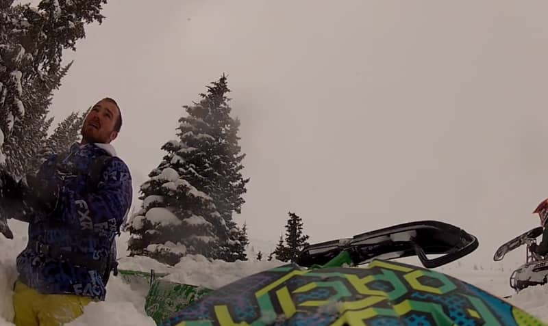 Video: Colorado Snowmobiler Blindsided by Avalanche, Survives