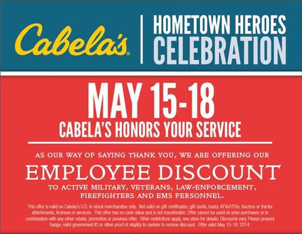 Cabela’s Honors Hometown Heroes on May 15-18
