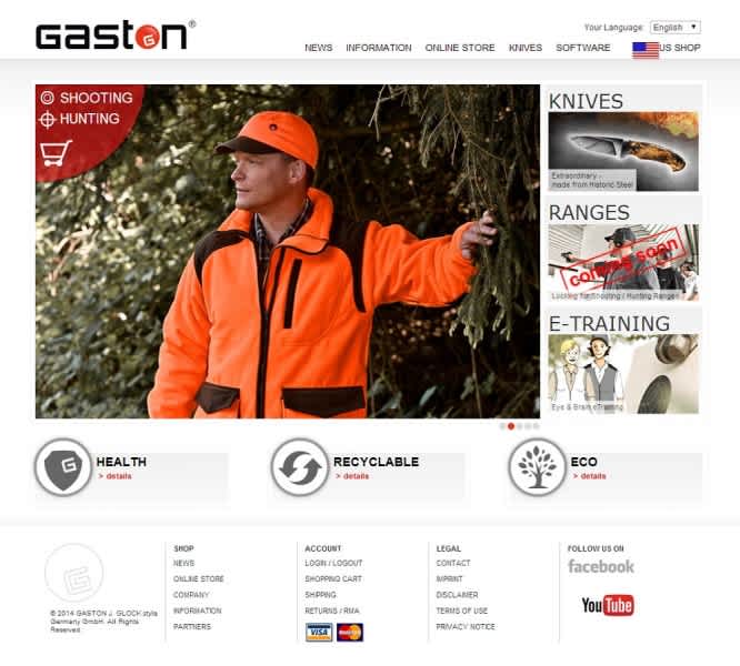 GASTON J. GLOCK style LP Launches European Website