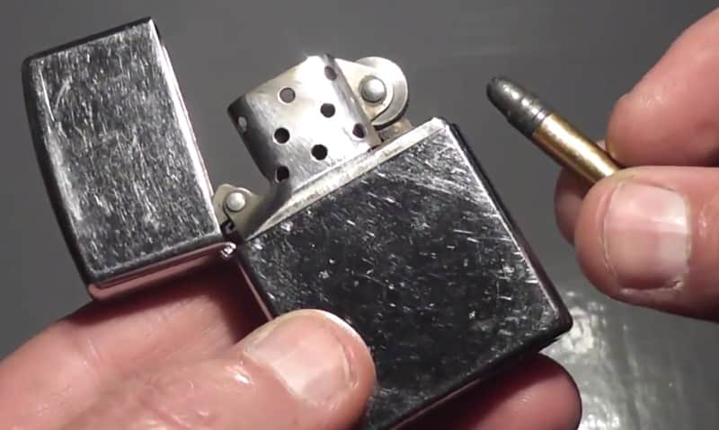 Video: Can a Zippo Lighter Stop a .22?