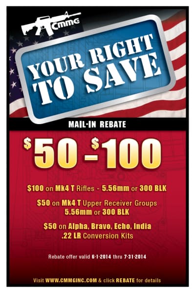 CMMG Offers Up To $100 Mail-in Rebate on Select Products