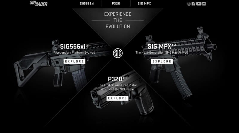 SIG SAUER Launches P320, SIG556xi, SIG MPX Microsite