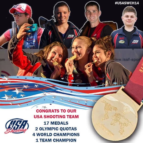 World Shooting Championship Concludes with USA Shooting Team Earning 17 medals, 2 Olympic Quotas & Celebrating 4 World Champions & 1 Team Champion
