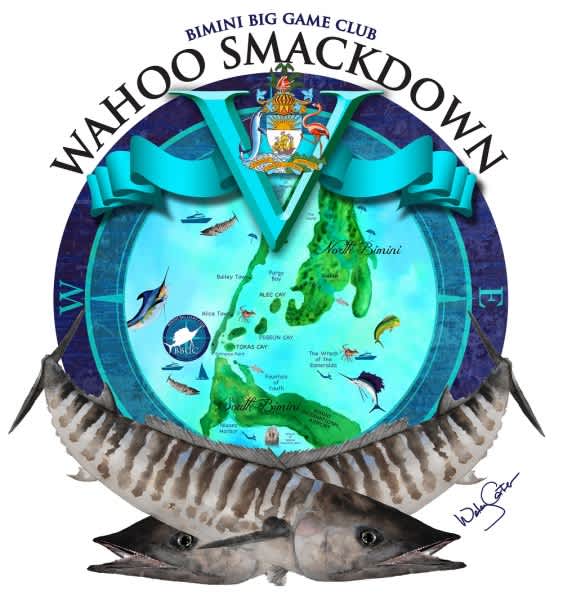 Wesley Carter Designed V-Shirt Part of Angler Gear for Wahoo Smackdown V Tournament Hosted by Bimini Big Game Club Resort & Marina
