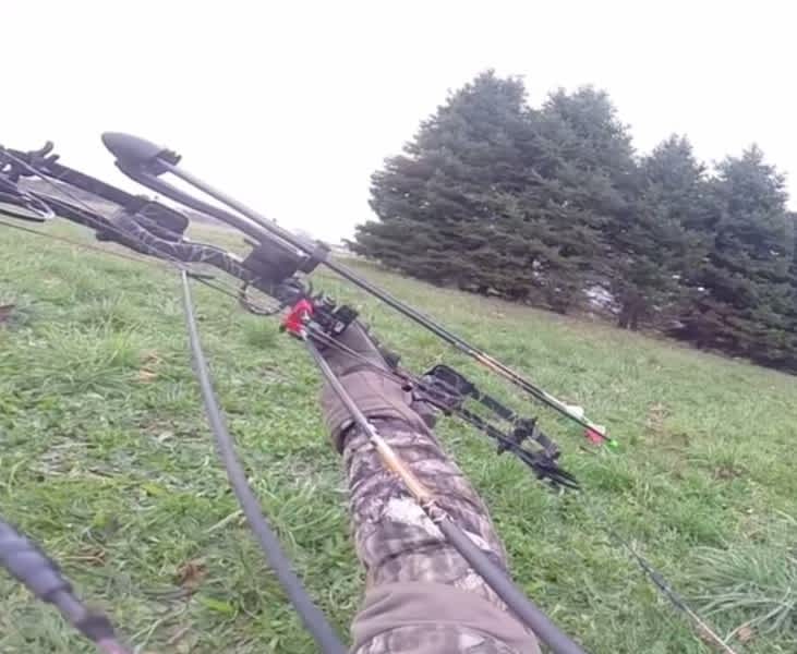 Video: Bowhunter Makes Amazing Shot on Deer from the Ground