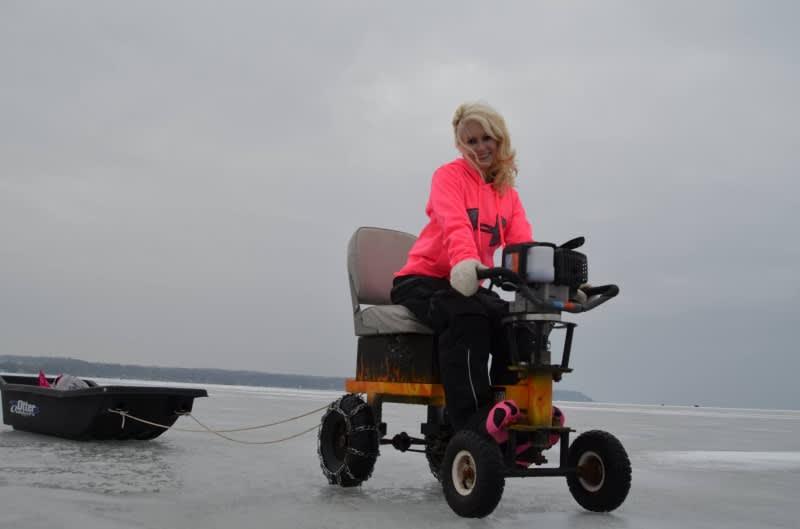 Ice Fisherman Develops Ice Auger That Doubles as Go-cart