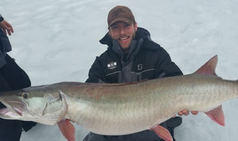 Pennsylvania Ice Fisherman Catches Monster Muskie