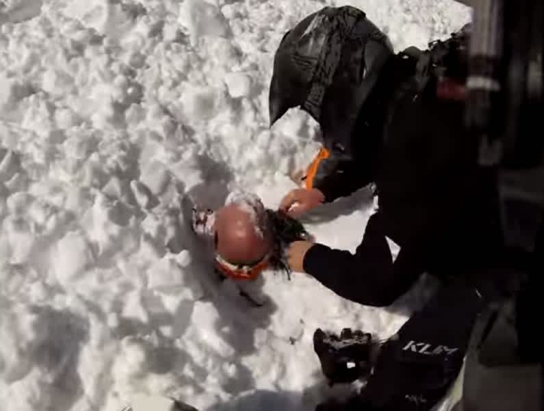 Video: Helmet Cam Captures Breathtaking Avalanche Rescue