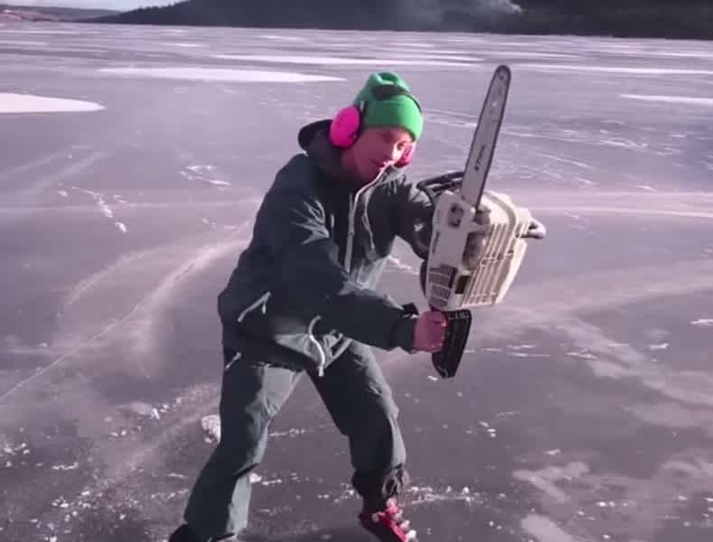 Video: Chainsaw Ice Skating Might Be the Most Dangerous Thing You’ll See Today