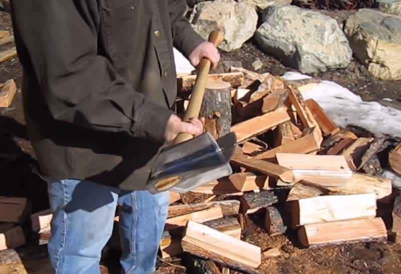 Video: Chop Firewood in Half the Time with This Cross-bladed Axe
