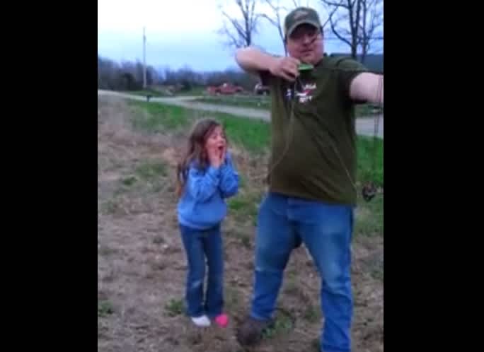 Video: Dad Shoots Daughter’s Loose Tooth Off with Bow and Arrow