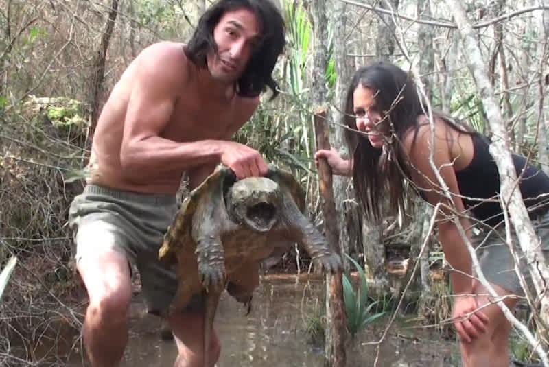 Video: Australian Man Catches Alligator Snapping Turtle with His Bare Hands (and a Stick)