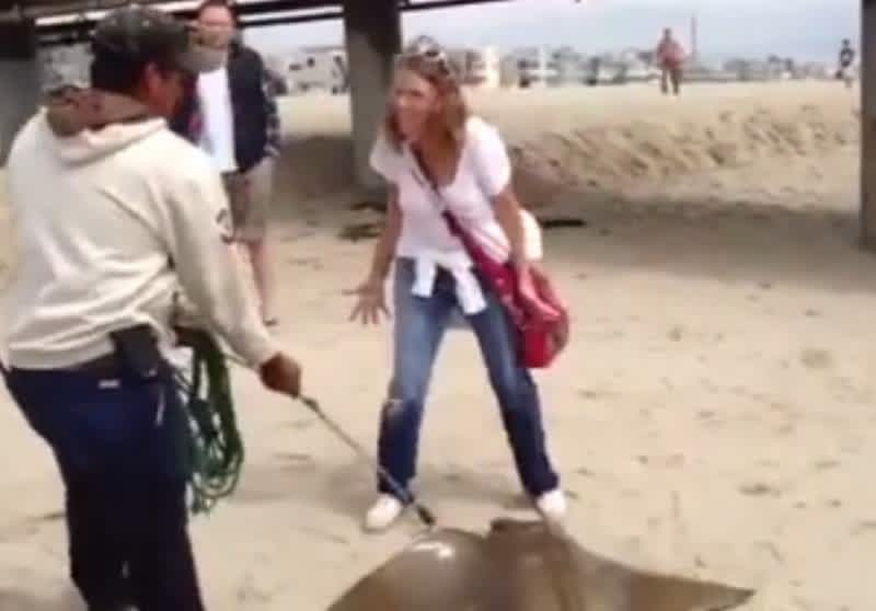 Video: Woman Freaks Out Over Angler’s Stingray Catch