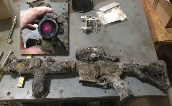 Photo: Aimpoint PRO Sight Survives Scorching Minnesota House Fire