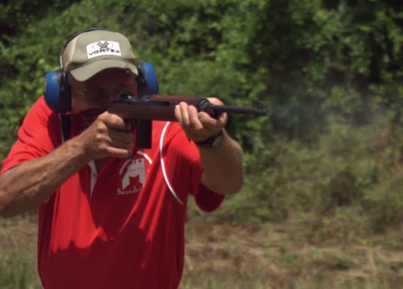 Video: Jerry Miculek Rapid Fires Two M1 Carbines in Slow Motion