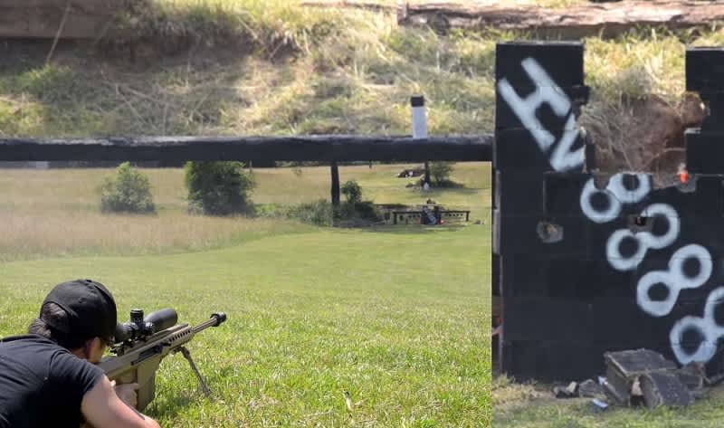 Video: .50 BMG Incendiary Round vs. Cinder Block Wall