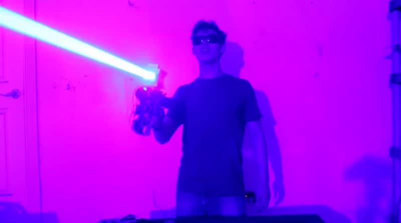 Video: Man Builds Homemade 40W “Laser Shotgun,” Wreaks Havoc in Garage