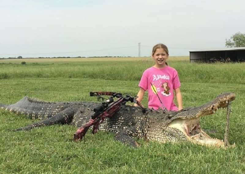 10-year-old Girl Bags 13-foot Gator in Texas