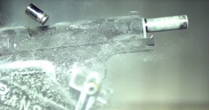 Slow-motion Video: Firing a 1911 Chilled to -65 Degrees Fahrenheit